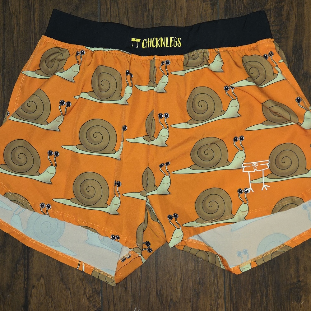 ChicknLegs Orange Snail Shorts 5" Inseam (Mens - L)